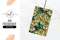 Yellow Floral Mosaic Seamless Pattern Air Freshener Png Product Image 1
