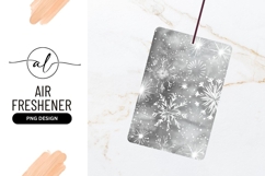 White Snowflakes and Dots on a Grayscale Background Winter Product Image 1