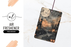 Spooky Halloween Night Scene with Bats Haunted Houses Product Image 1