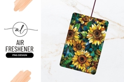 Stained Glass Sunflowers with Yellow Petals and Green Leaves Product Image 1