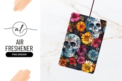 Colorful Sugar Skulls and Floral Pattern on Dark Background Product Image 1
