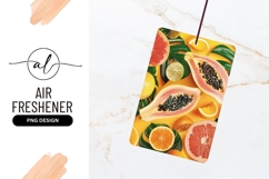 Papaya Citrus Fruits and Green Leaves on Yellow Background Product Image 1