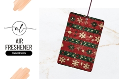 Red and Green Christmas Pattern with Snowflakes and Floral Product Image 1