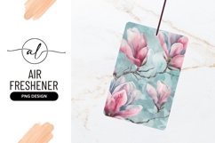 Watercolor Magnolia Flowers in Pink and Blue with Branch Product Image 1