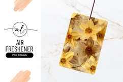 Yellow and Brown Daffodil Floral Pattern on Beige Background Product Image 1