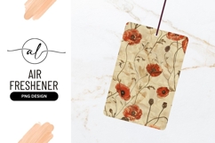 Red Poppy Flowers and Stems on Beige Textured Background Product Image 1