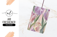 Pastel Tulip Flowers with Green Leaves on Pink Background Product Image 1