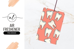 Cartoon Teeth Pattern on Coral Background Dental Health Product Image 1