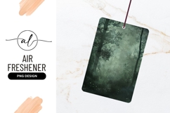 Misty Forest Scene with Trees and Foliage in Green and Gray Product Image 1