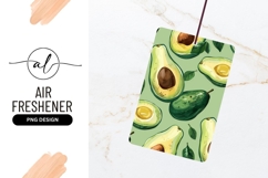 Avocado halves and whole fruit pattern on a light green Product Image 1