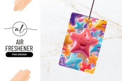 Cartoon Stars Background Cute Colorful Air Freshener Png Product Image 1