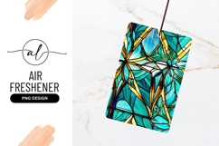 Abstract Stained Glass Teal Gold Design Product Image 1