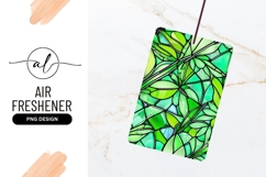 Abstract Green Stained Glass Floral Design Pattern Product Image 1
