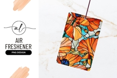 Stained Glass Orange Flowers Art Illustration Product Image 1