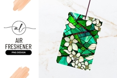 Stained Glass Flowers Green Background Air Freshener Png Product Image 1