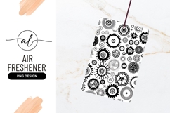 Black And White Gears Air Freshener Png Product Image 1