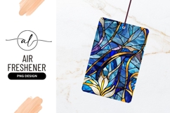 Stained Glass Abstract Floral Design in Blue Gold and Purple Product Image 1