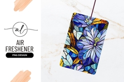 Stained Glass Floral Pattern in Blue Purple Yellow and White Product Image 1