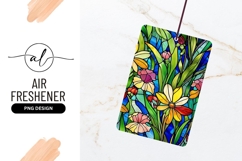 Stained Glass Floral Pattern with Yellow Pink and Red Flower Product Image 1