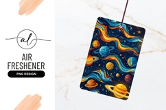 Colorful Cosmic Illustration Planets Stars and Swirling Product Image 1