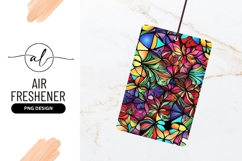Stained Glass Floral Pattern Colorful Abstract Air Freshener Product Image 1
