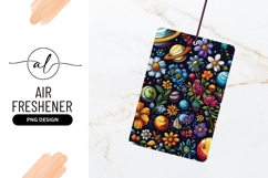 Colorful floral space illustration with planets flowers Product Image 1