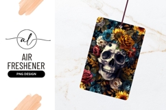 Skull And Flowers Dark Floral Background Art Air Freshener Product Image 1