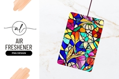 Vibrant Abstract Stained Glass Floral Air Freshener Png Product Image 1
