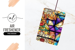 Colorful Floral Stained Glass Pattern Abstract Air Freshener Product Image 1