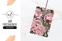 Pink Peonies On Rustic Wood Air Freshener Product Image 1