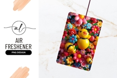 Cute Bees Among Colorful Flowers Air Freshener Product Image 1
