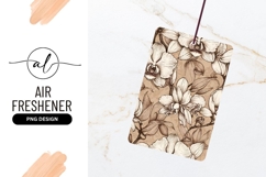 Sepia Orchid Floral Pattern with Detailed Line Art and Soft Product Image 1