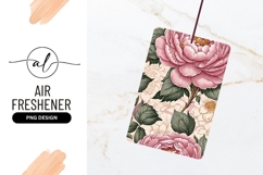 Pink Peony Floral Pattern with Green Leaves and Cream Product Image 1