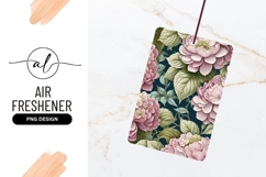 Watercolor Floral Pattern Pink Hydrangeas and Green Leaves Product Image 1