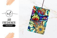 Colorful Floral Stained Glass Air Freshener Png Product Image 1