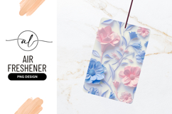 Elegant Floral Pattern In Pink And Blue Air Freshener Product Image 1