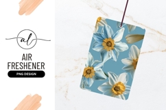 Blue and White Daffodil Floral Pattern on a Light Blue Product Image 1