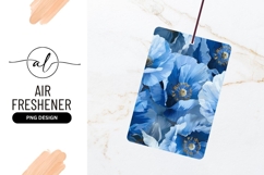 Blue Poppy Flowers Floral Pattern with Gold Centers Close Up Product Image 1