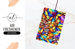 Vivid Stained Glass Abstract Colorful Floral Air Freshener Product Image 1