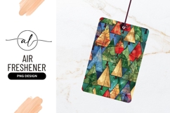 Colorful Geometric Christmas Trees Pattern on Textured Product Image 1