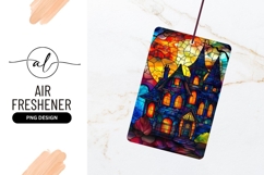 Stained Glass Haunted House with Orange Glowing Windows Product Image 1