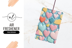 Pastel Hearts Pattern On Light Blue Background Air Freshener Product Image 1