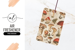 Vintage Mushroom Illustration Red Brown Beige Leaves Product Image 1