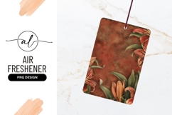 Red Lilies and Green Leaves on a Textured Red Background Product Image 1