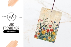 Colorful Wildflower Meadow Illustration with Beige Product Image 1