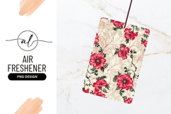 Red floral pattern with leaves and cream background design Product Image 1