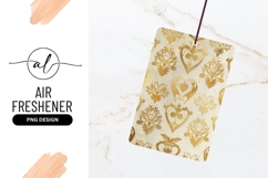 Gold Damask Pattern on Cream Background with Heart Product Image 1