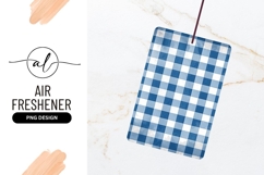 Blue and White Gingham Checkered Pattern with Grunge Texture Product Image 1