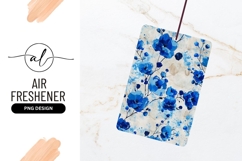 Blue Floral Pattern with Watercolor Splatter on Beige Product Image 1