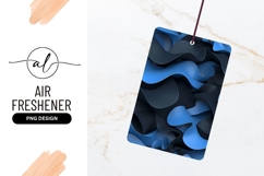Blue And Black Abstract Paper Waves Air Freshener Png Product Image 1